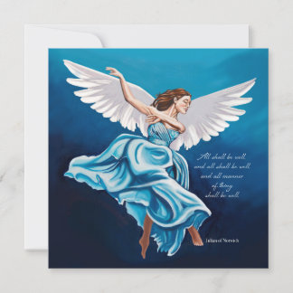 Angel All Shall Be Well Christmas Card Inbjudningar