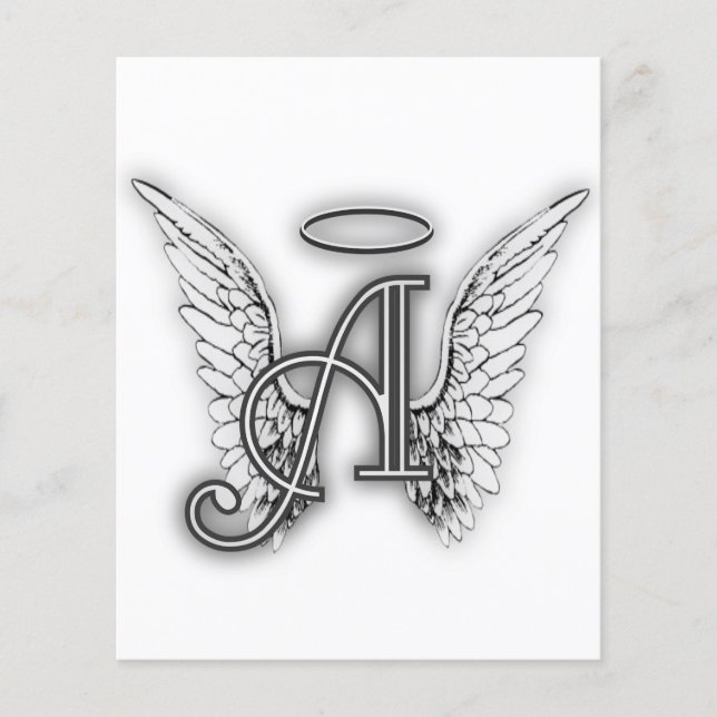 Angel Alphabet A Initial Latter Vingar Halo (Framsida)