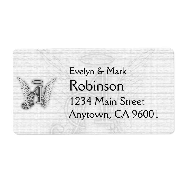 Angel Alphabet A Initial Latter Vingar Halo Fraktsedel (Framsidan)