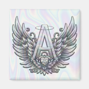Angel Alphabet A Initial Latter Vingar Halo Magnet