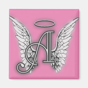 Angel Alphabet A Initial Latter Vingar Halo Magnet