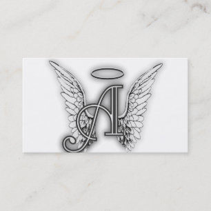 Angel Alphabet A Initial Latter Vinge Halo Visitkort