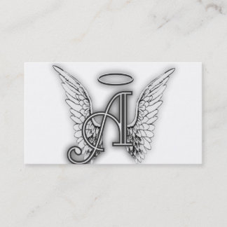 Angel Alphabet A Initial Latter Vinge Halo Visitkort