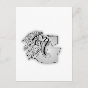 Angel Alphabet G Initial Monogram Vykort