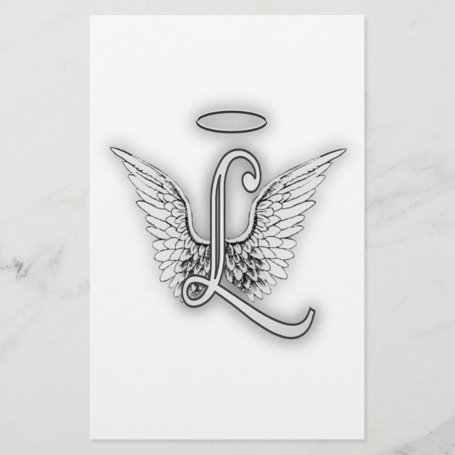Angel Alphabet L Initial Brev Vingar Halo (Framsida)