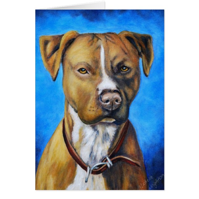Angel American Stafford Terrier Hund Art Hälsningskort (Framsidan)
