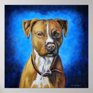 Angel American Stafford Terrier Hund Art Poster
