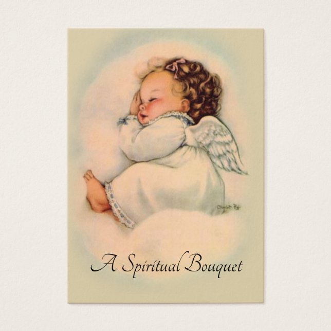 Angel Andlig Bouquet Prayer Heliga Card Visitkort (Framsidan)