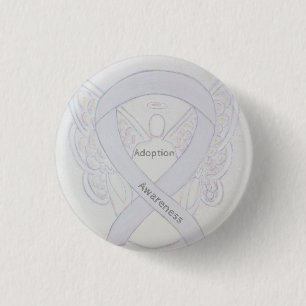 Angel Angel White Ribbon Anpassningsbar Pin för A Knapp