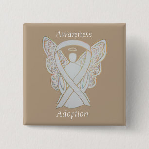 Angel Angel White Ribbon Anpassningsbar Pin för Ad Knapp