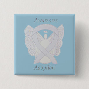 Angel Angel White Ribbon Anpassningsbar Pin för Ad Knapp