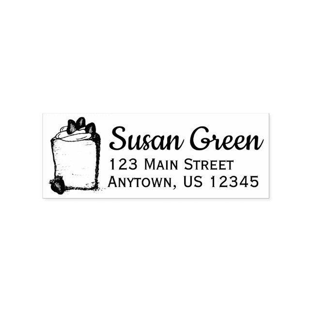 Angel Angelfood Food Cake Slice Strawberry Dessert Stämpel (Tryck)