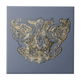 Angel – Angels – Coat of arms Emblem baroque Kakelplatta