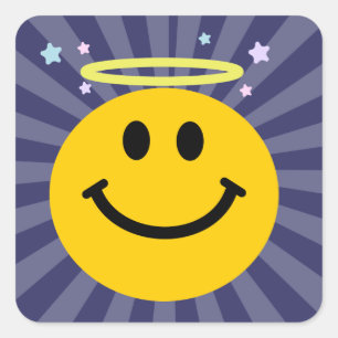 Angel ansikte fyrkantigt klistermärke