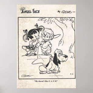 Angel Ansikte Tecknad Strip "Hund tycker inte om k Poster