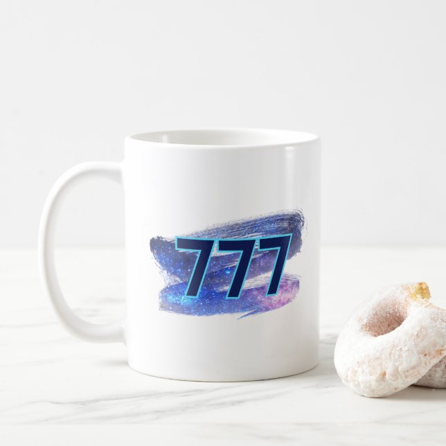 Angel Antal Mörk blått Gnistror Manifestation Kaffemugg (Med munk)