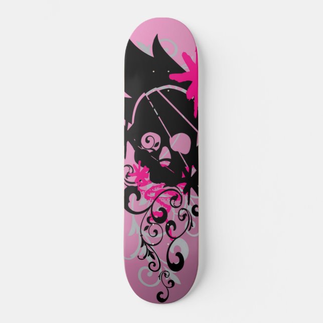 Angel Armor Japansk punk Rosa Skateboard (Framsida)