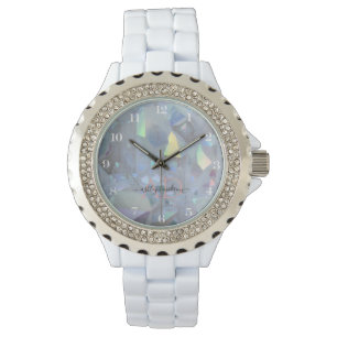 Angel Aura Quartz Crystal Monogram Watch Armbandsur