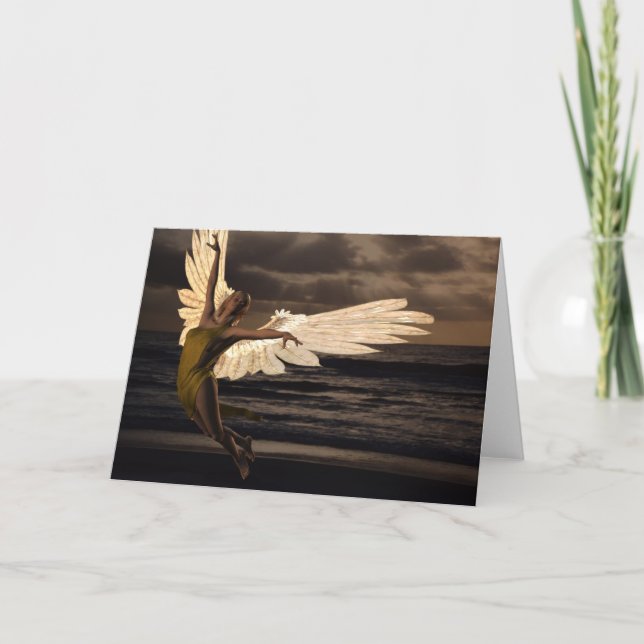 Ängel av den guld- solnedgången (förbigå), kort (Framsida)