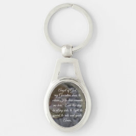 Angel av Gud Prayer Ovalt Silverfärgad Nyckelring