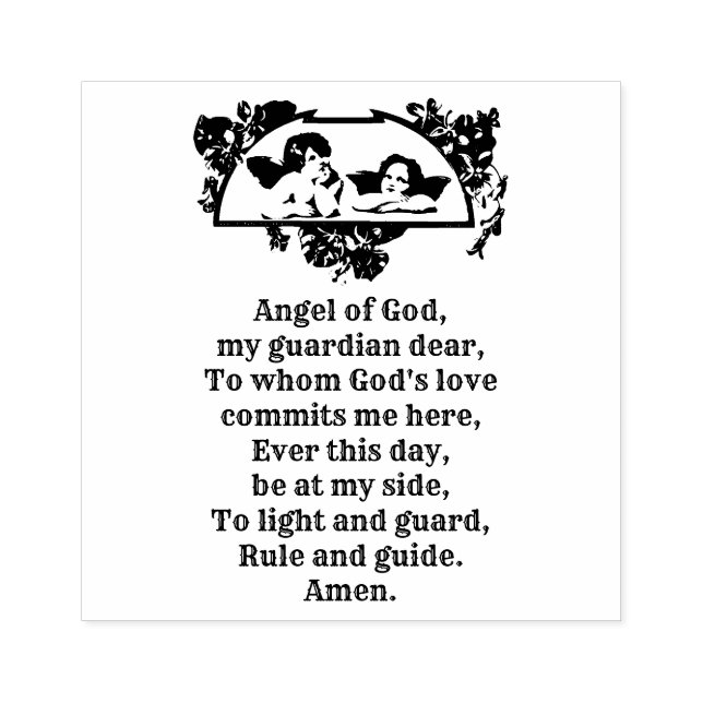 Angel av guds katolska Religiösa Prayer Stämpel (Tryck)