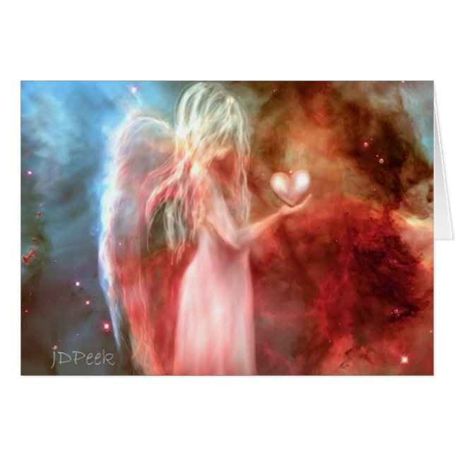 Ängel av kärlek hälsningskort (Framsidan Horizontal)