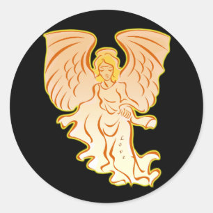 Angel av Kärlek Stickers Runt Klistermärke