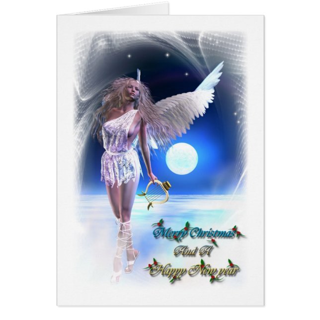 Ängel av ljust hälsningskort (Framsidan)