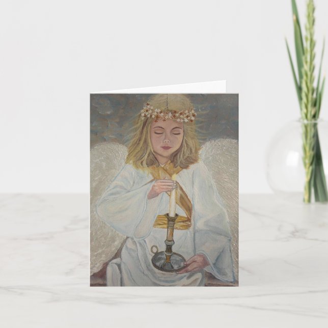 Ängel av ljust helgkort (Framsida)