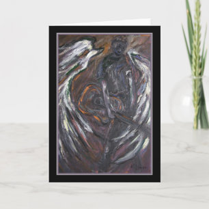 Ängel av musik - original- konsthälsningkort kort