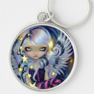 "Ängel av Starlight" Keychain Rund Silverfärgad Nyckelring
