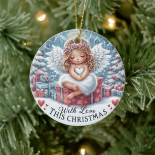 Angel baby jul Ornament, Helgdag prydnadsföremål Julgransprydnad Keramik