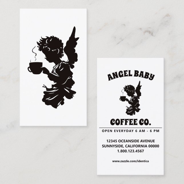 ängel baby kaffeföretag visitkort (Fram/baksida)