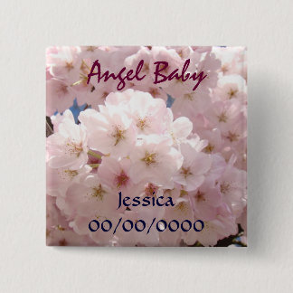 Ängel Baby magnet Anpassad Rosa Blomning Födelseda Knapp