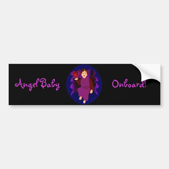 "Angel Baby Onboard II" Bumper Sticker Bildekal (Framsidan)