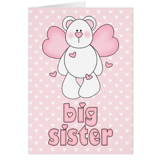 Angel Bear Big Sister Blank Card OBS Kort (Framsidan)
