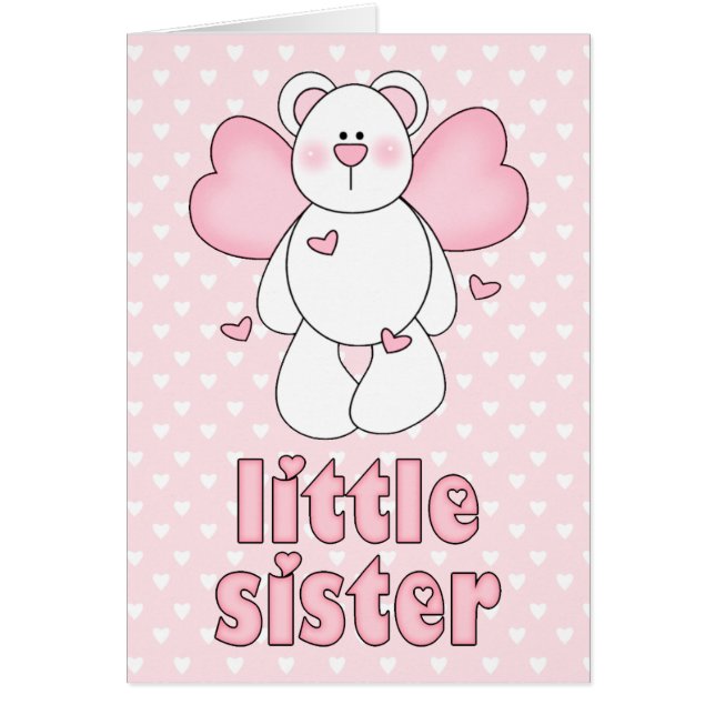 Angel Bear Little Sister Blank Card OBS Kort (Framsidan)