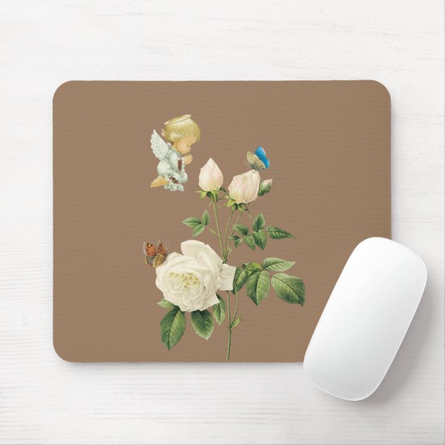 Angel Beige Ro Mouse Pad! Muspets Musmatta (Med mus)