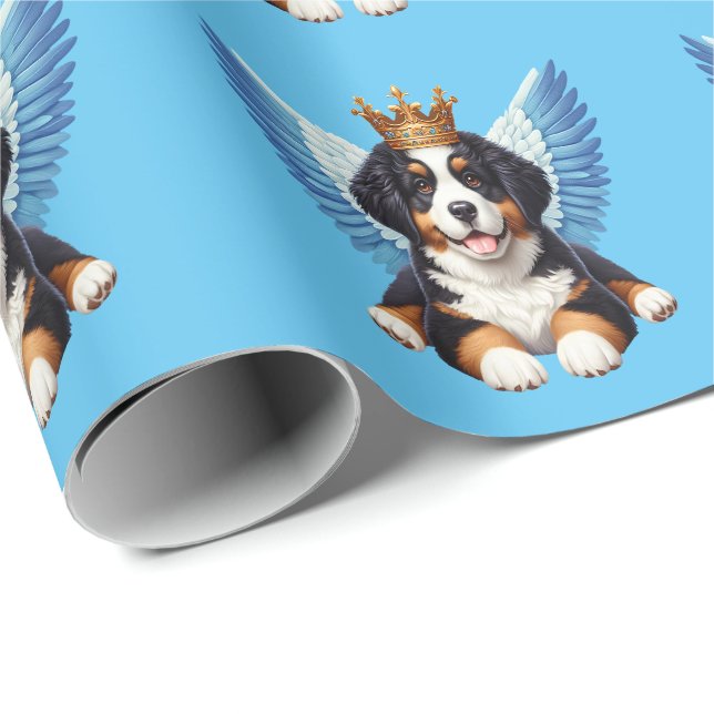 Angel Bernese Mountain Hundälskares Berner Puppy Presentpapper (Rullad Hörn)