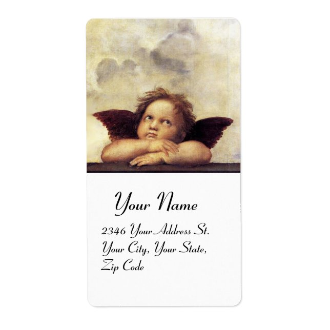 ÄNGEL / Bevingad kerub,,brun,vit Fraktsedel (Framsidan)