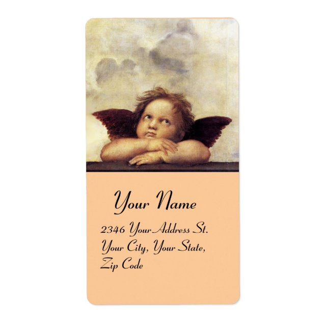 ÄNGEL / Bevingad kerub,,brun,vit Fraktsedel (Framsidan)