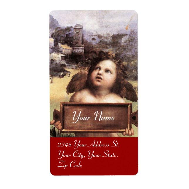 ÄNGEL / Bevingad kerub, röd Fraktsedel (Framsidan)