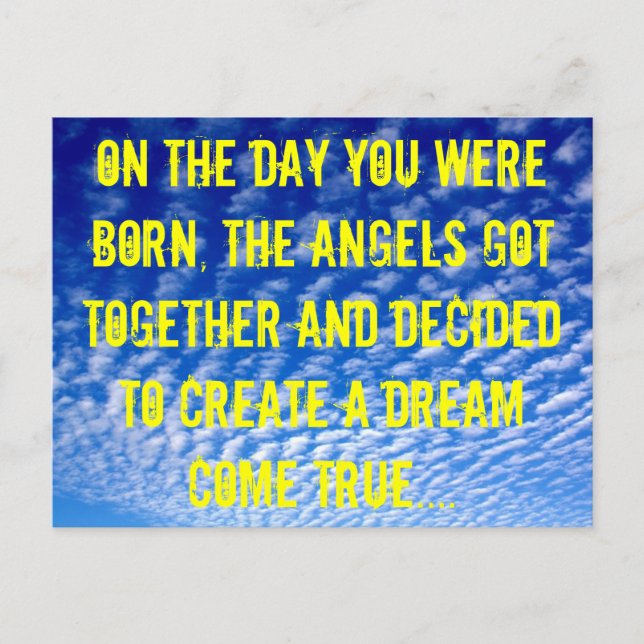 Angel Birthday Vykort (Framsida)