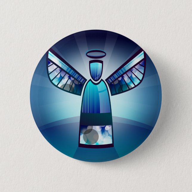 Angel: Blå änggel Knapp (Framsida)