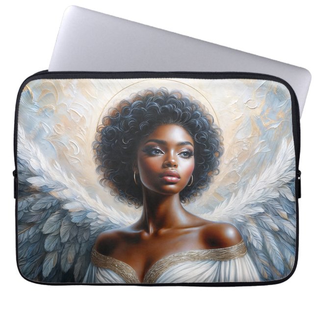 Angel Black Woman med halo Laptop Fodral (Framsidan)