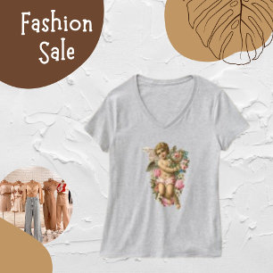 Angel Blommigt Flower Ro Vinge Kvinnors T-shirt