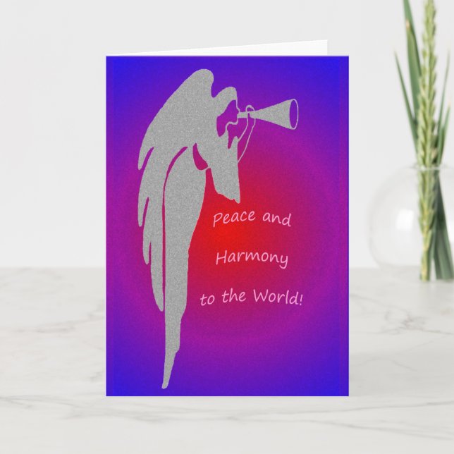 Angel Blowing Horn Blank Greeting Card Kort (Framsida)