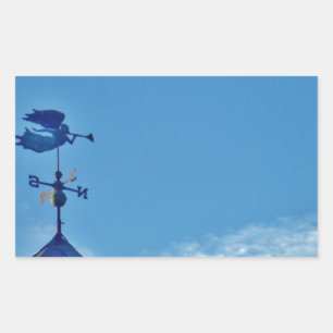 Angel BLOWING HORN WEATHER VANE Rektangulärt Klistermärke