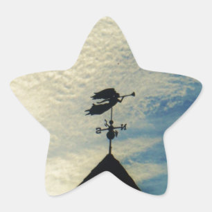 Angel BLOWING HORN WEATHER VANE Stjärnformat Klistermärke