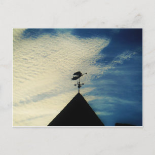 Angel BLOWING HORN WEATHER VANE Vykort